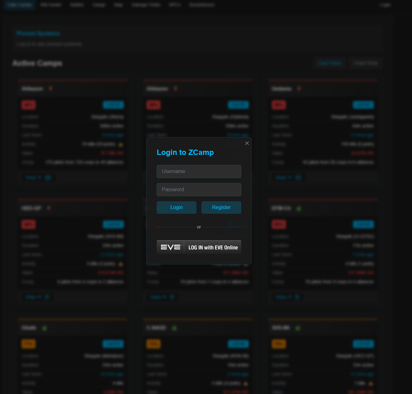 Zcamp picture showing the detected camps